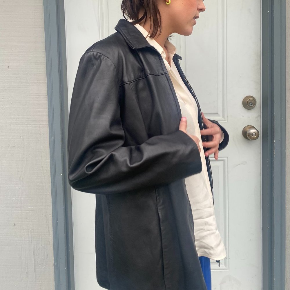 Leather Alfani Womens Jacket - Picture 3 of 5
